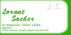 lorant sacher business card